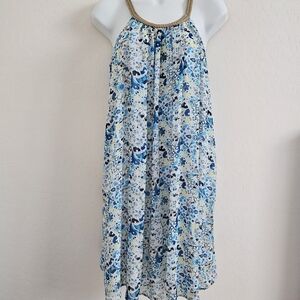 🆑️Charming Charlie Flowy Midi Summer Blue Flowy Dress SZ Small